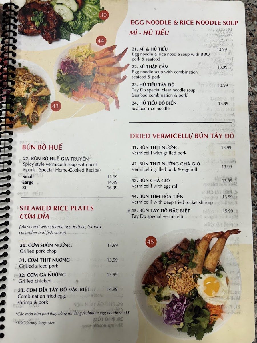 Phở Tây Đô Menu - Image 5